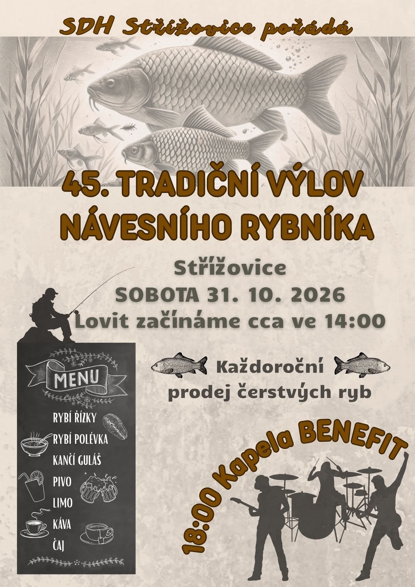 45. TRADIČNÍ VÝLOV NÁVESNÍHO RYBNÍKA